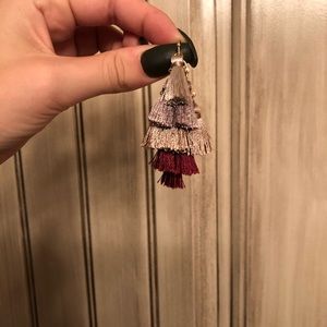 Anthropologie Jewelry - Anthro burgundy tassel earrings diamond shape Anthropologie Jewelry - Anthro burgundy tassel earrings diamond shape